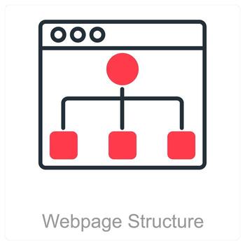 página web estructura y diseño icono concepto vector