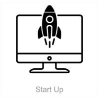 Start Up and launch icon concept vector