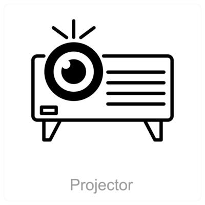 Projector and business icon concept