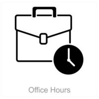 Office Hours and clock icon concept vector