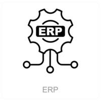 ERP and efficiency icon concept vector