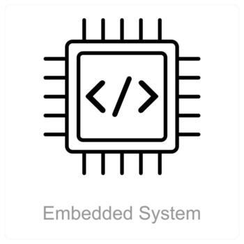 Embedded System and chip icon concept vector