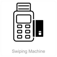 Swiping Machine and swipe icon concept vector