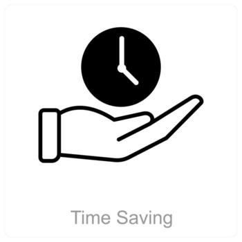 Time Saving and clock icon concept vector