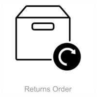 Returns Order and return icon concept vector