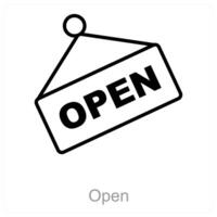 Open and retail icon concept vector