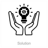 Solution and innovation icon concept vector