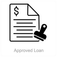 Approved Loan and money icon concept vector