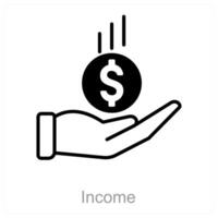 Income and money icon concept vector