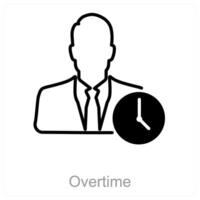 Overtime and clock icon concept vector