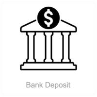 Bank Deposit and money icon concept vector
