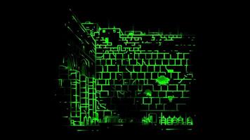 Neon frame effect Western Wall Wailing Wall in Jerusalem. The iconic wall is depicted in a simple, glow, black background. video