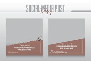spa social media post design template vector