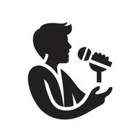 Silhouette of a Man Singing vector