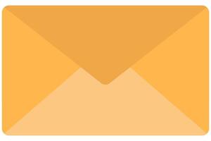 Flat icon yellow envelope isolated on white background. vector
