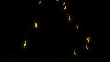 Falling small debris on fire - 4K Pro Res with alpha pass video