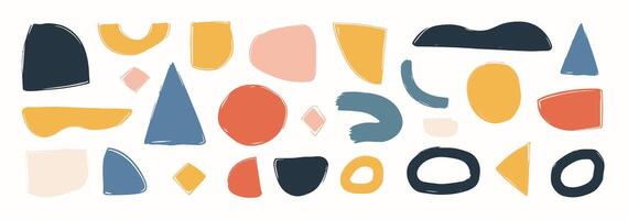 Set of abstract organic shape. hand drawn doodle art. blob vector