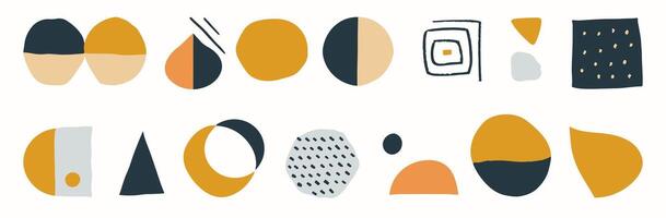 Set of abstract organic shape. hand drawn doodle art. blob vector