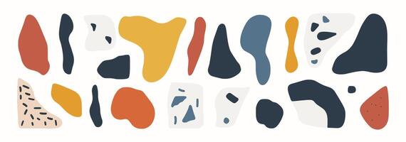 Set of abstract organic shape. hand drawn doodle art. blob vector