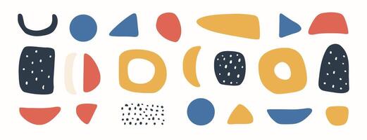 Set of abstract organic shape. hand drawn doodle art. blob vector