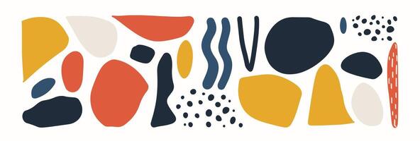 Set of abstract organic shape. hand drawn doodle art. blob vector