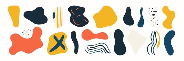 Set of abstract organic shape. hand drawn doodle art. blob vector