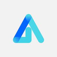 Letter AI Logo, letter A with I combination in gradient color, design logo template element, illustration vector