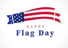 Happy Flag Day social media banner. Postcard concept. Billboard design. Creative shiny fireworks inside the clipping mask. US horizontal 3D flag. Greeting card template. Network poster vector