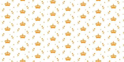 Crowns and tulips pattern. Koningsdag seamless pattern. Koningsdag or Kings Day Concept in the Netherlands vector