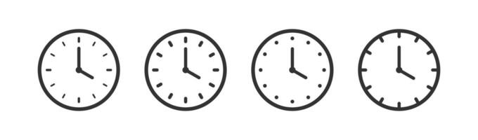 Clock icon set. Hours dial. Watch time. Business deadline. vector