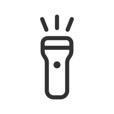Flashlight icon. Electric torch light. Lantern flash. Portable lamp.