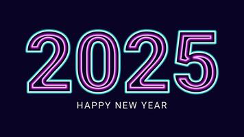 2025 new year asian chinese. Digit design. Happy new year text design template gold color. Neon numbers. For postcard calendar banner web page. illustration. vector