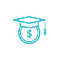 Scolarship icon. Isolated on white background. From blue icon set vector