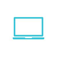 Laptop icon, Portable computer. Isolated on white background. From blue icon set vector