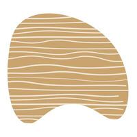 boho abstract shape with strip line texture clipart element vector