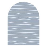 boho abstract shape with strip line texture clipart element vector