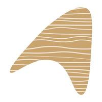 boho abstract shape with strip line texture clipart element vector