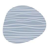 boho abstract shape with strip line texture clipart element vector