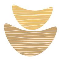 boho abstract shape with strip line texture clipart element vector
