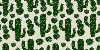 seamless pattern with cactus vector