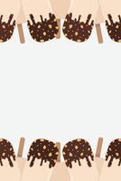 Cartoon ice cream border. Sweet icecream frame. Copy space vector