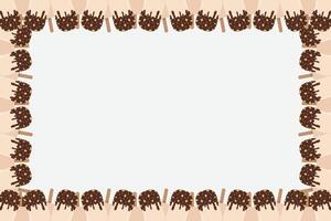 Cartoon ice cream border. Sweet icecream frame. Copy space vector