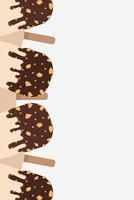Cartoon ice cream border. Sweet icecream frame. Copy space vector