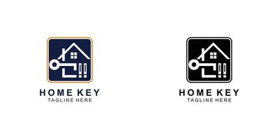 Simple home and key logo design with modern style , premium vector