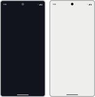 Realistic flat mock-up smartphone white and black with blank screen isolated on white background. Mockup with phone OS UI and drop notch vector