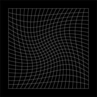 Abstract wavy 3d mesh on a black background. Geometric dynamic wave 3d technology wireframe illustration. vector