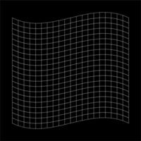 Abstract wavy 3d mesh on a black background. Geometric dynamic wave 3d technology wireframe illustration. vector
