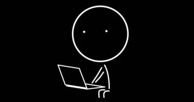 Boy with a computer on his lap video