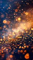 Close up of blurry gold and blue background photo