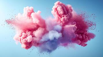 Close up of colorful powder cloud photo
